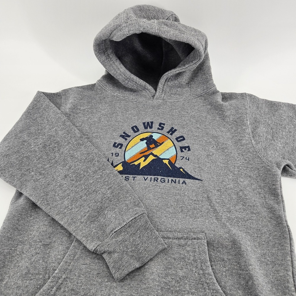 Ouray Snowshoe West Virginia Hoodie Youth L Gray‎ Pullover Sweatshirt Ski Kid